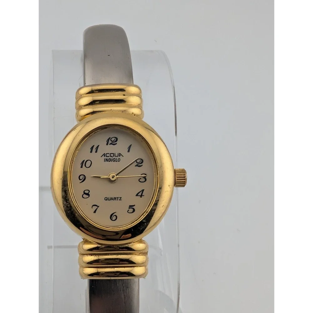 Timex Acqua Indiglo Watch 23mm Case Two Tone Bangle‎ Band - New Battery